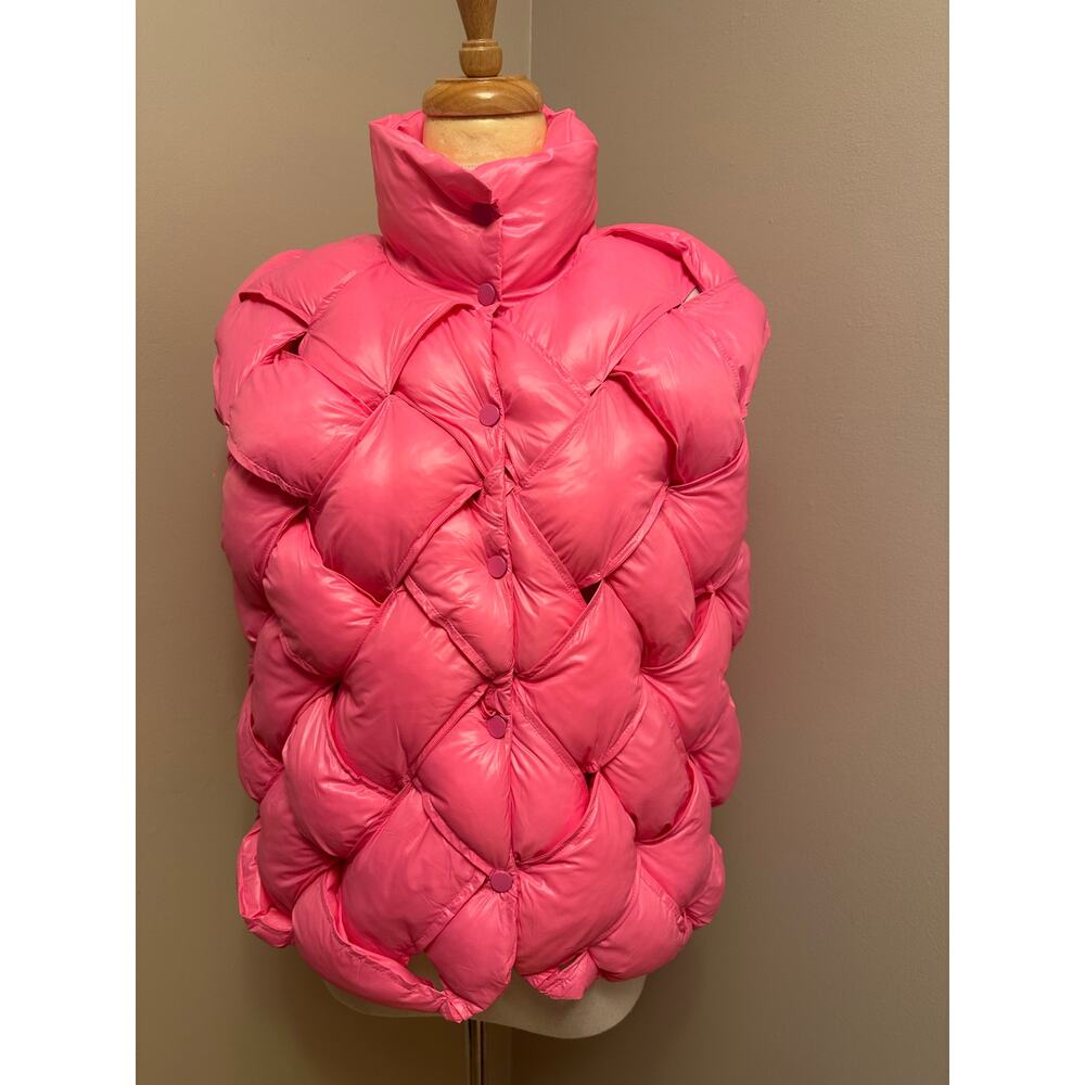 Bucketlist Braided Button Front Down Puffer Vest … - image 3
